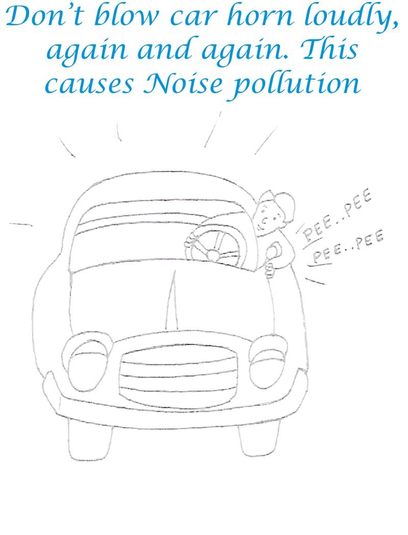 Dont Blow Horn Loudly Coloring Page
