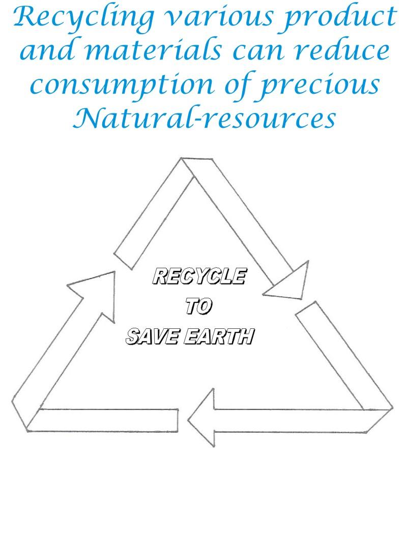 Recycle to Save Natural Resources coloring page