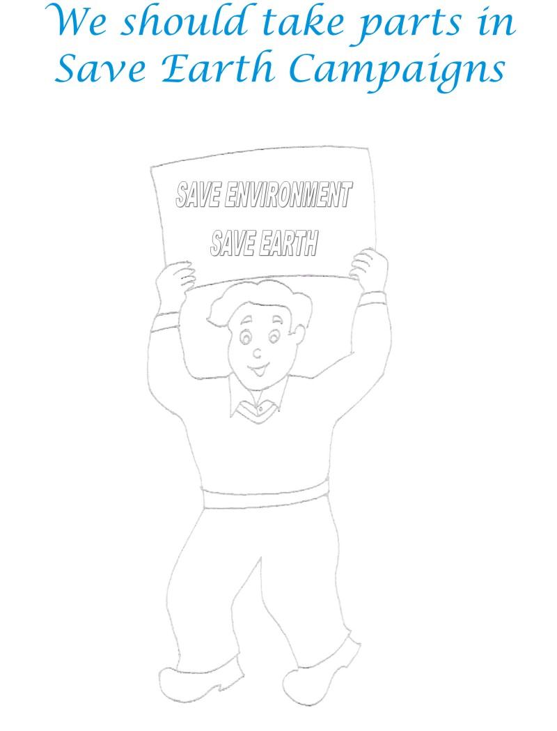 Save Environment Campaign Coloring Page