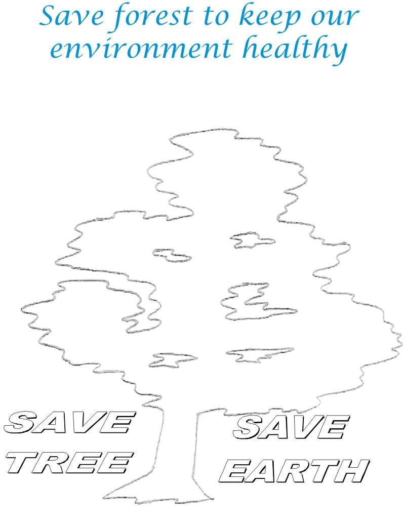 Save Tree Save Earth Coloring page