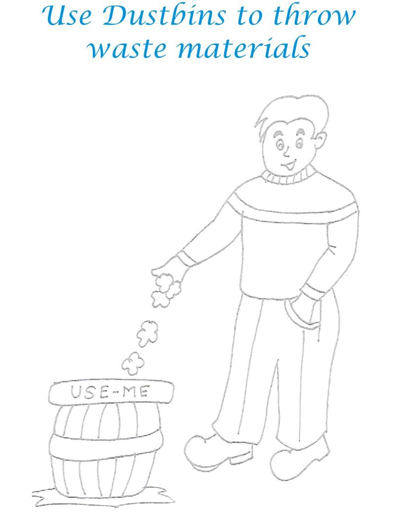 Use Dustbin Save Environment Coloring Page