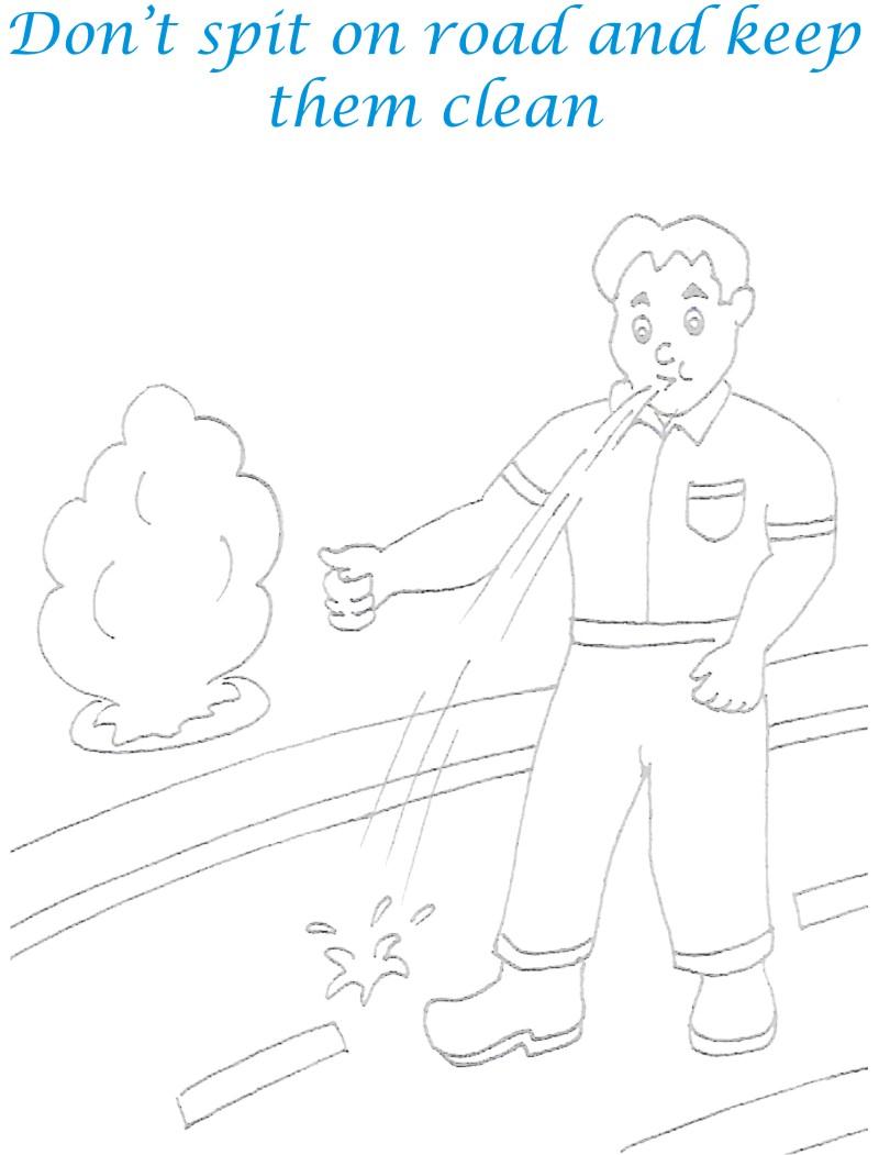 Keep Roads Clean Coloring Page