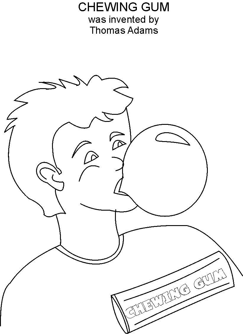 talking gum coloring pages - photo #8