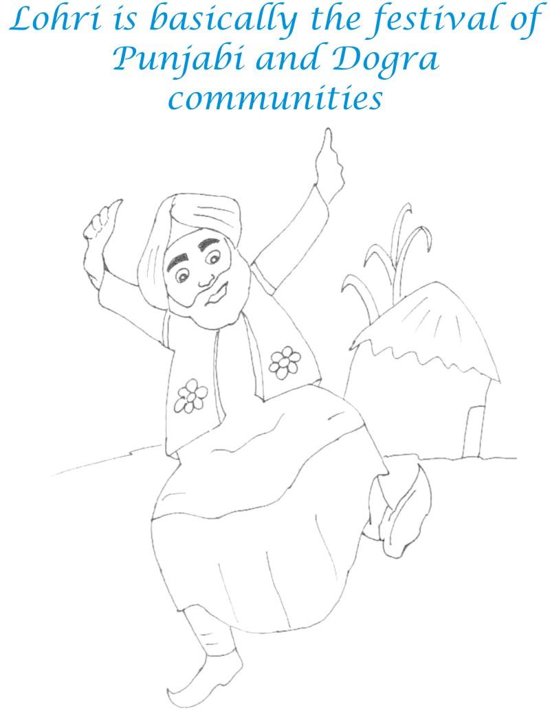 Lohri Dance Printable Coloring Page for kids