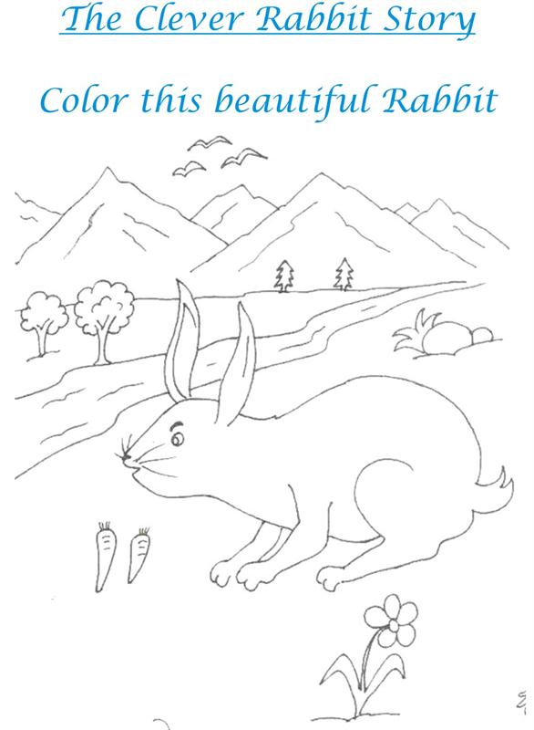 The Clever Rabbit Story Coloring Printable Page for kids