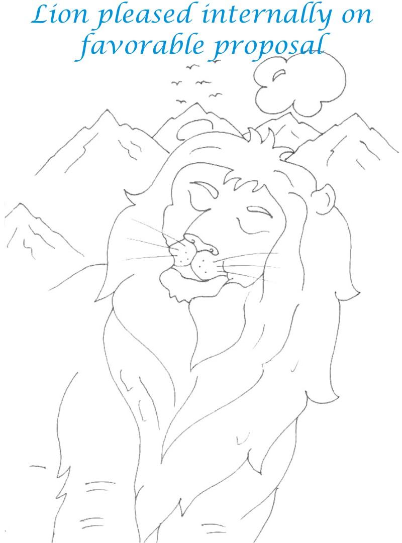 Happy Lion coloring page for kids