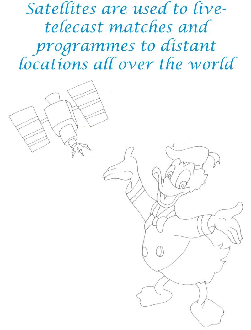 Satellite communication coloring page for kids