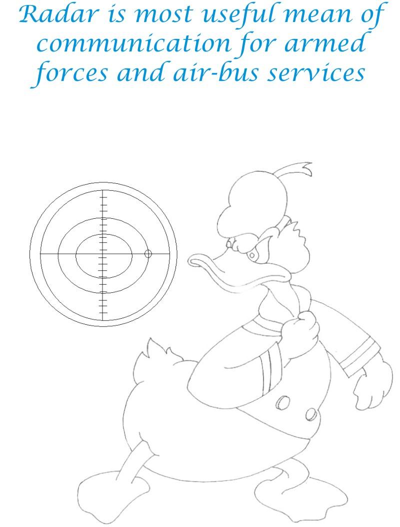 Radar Communication device coloring page for kids