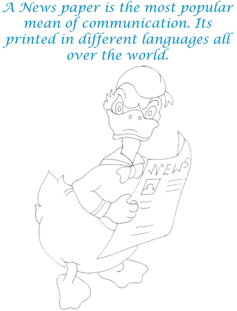 New Paper communication medium coloring page