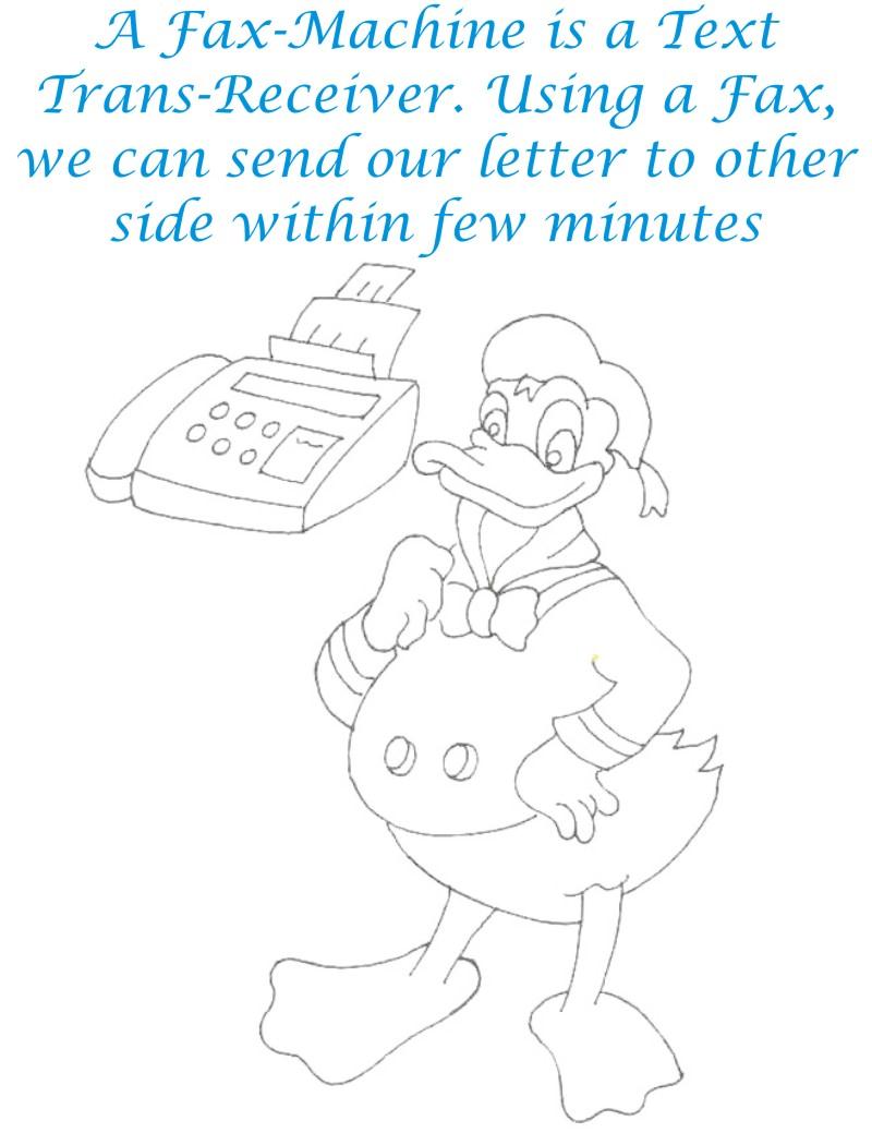 Fax machine communication device coloring page