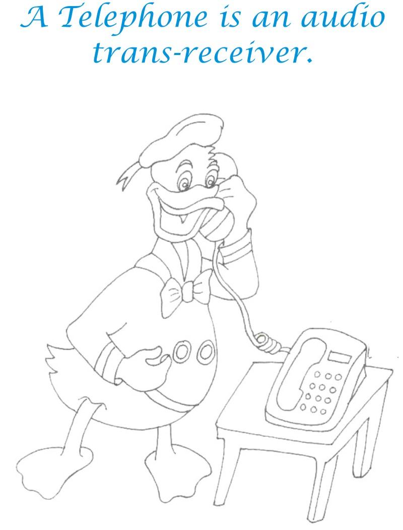 Telephone communication device coloring page