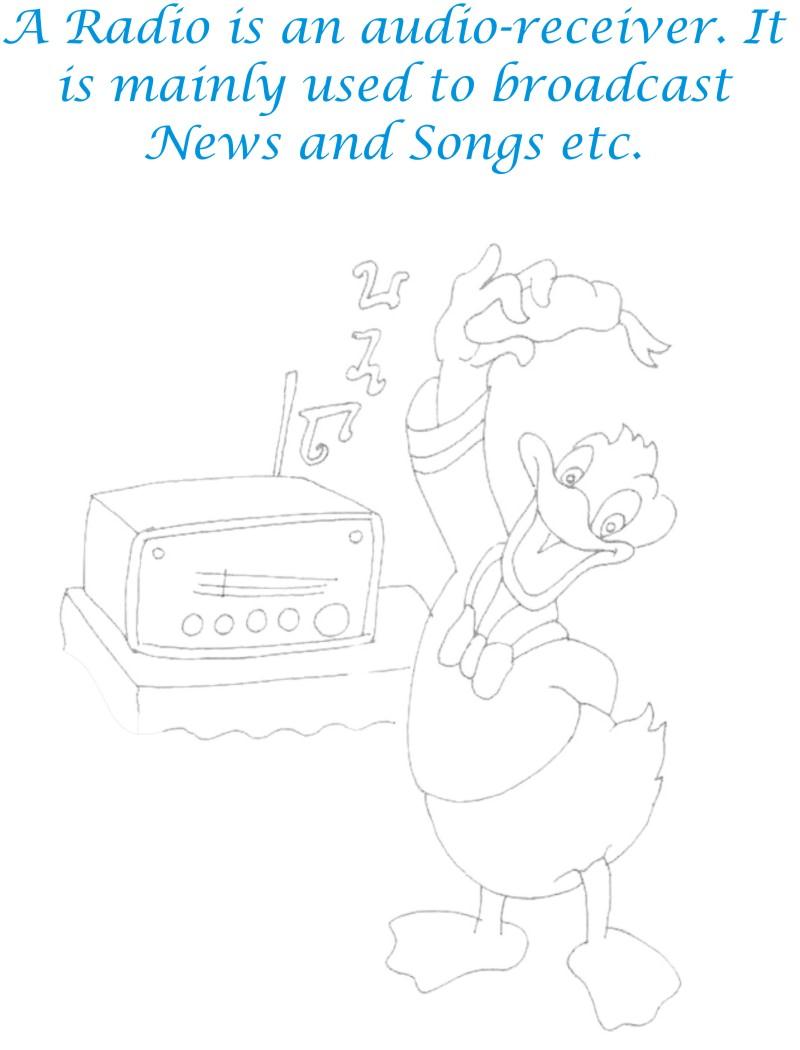 Radio communication device coloring page for kids