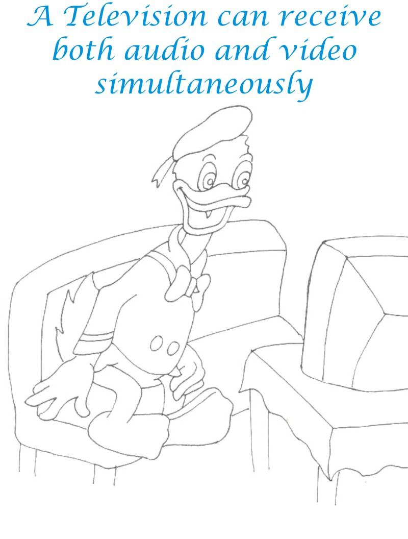 Television communication medium coloring page