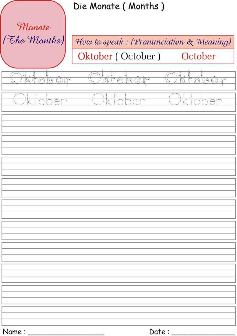 Free Worksheet German Worksheets german months worksheets for practice oktober