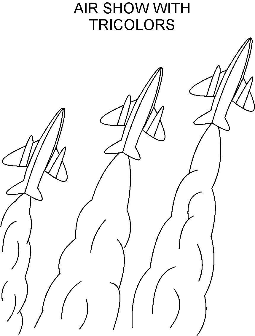 Republic day Air Show coloring page
