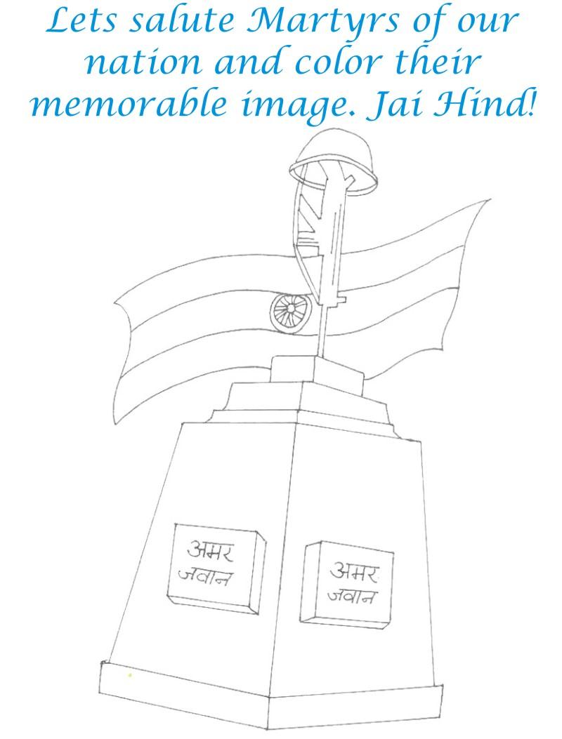 Amar Jawan printable coloring page for kids