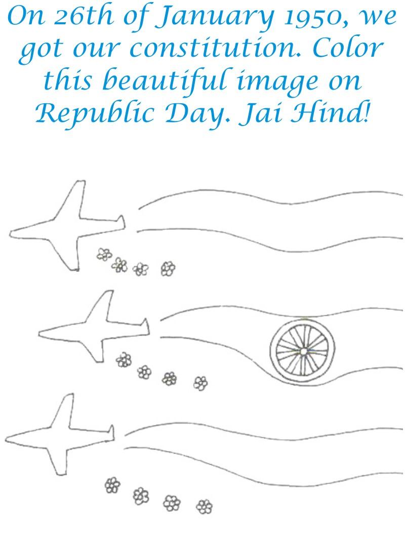 Aeroplane flags coloring page for kids