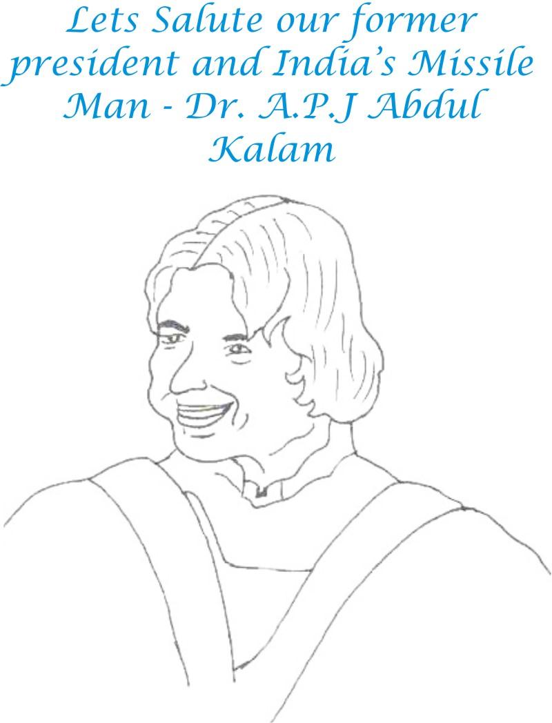 APJ Abdul Kalam coloring page for kids