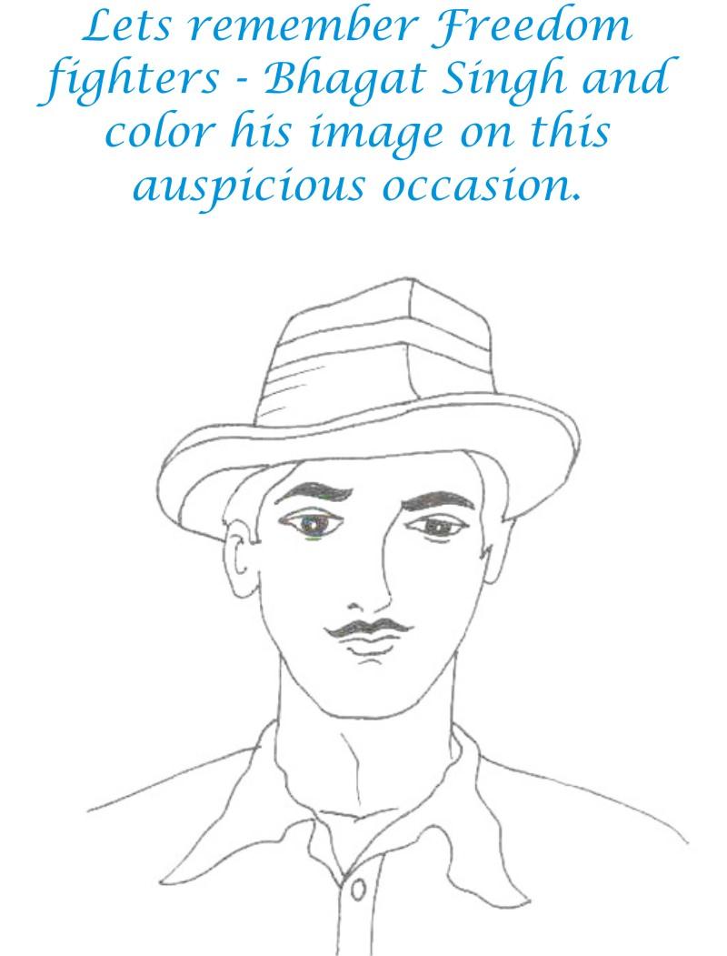 Bhagat Singh coloring printable for kids
