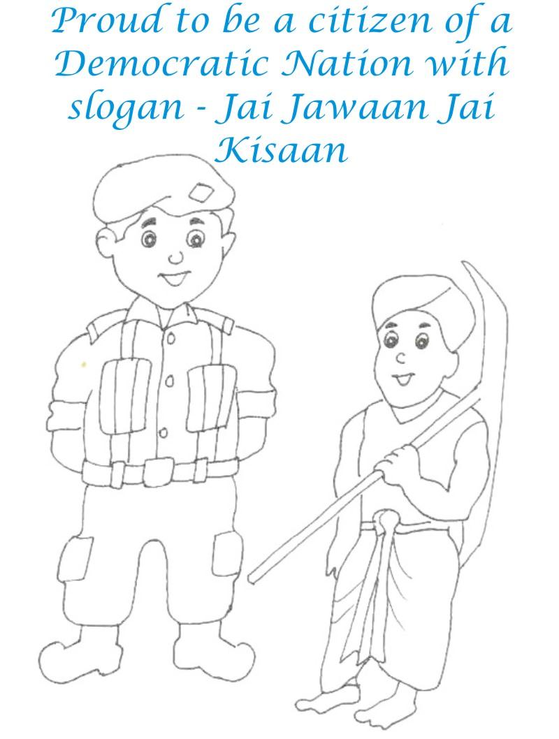 Jai Jawan Jai Kisan coloring page for kids