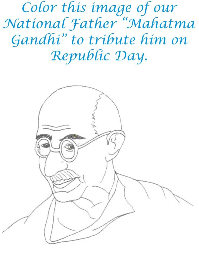 Mahatama Gandhi coloring page for kids