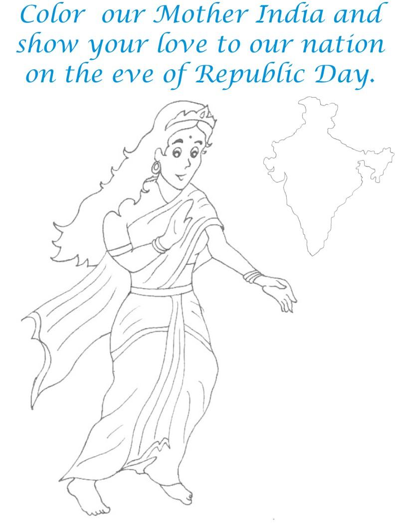 Mother India coloring page for kids