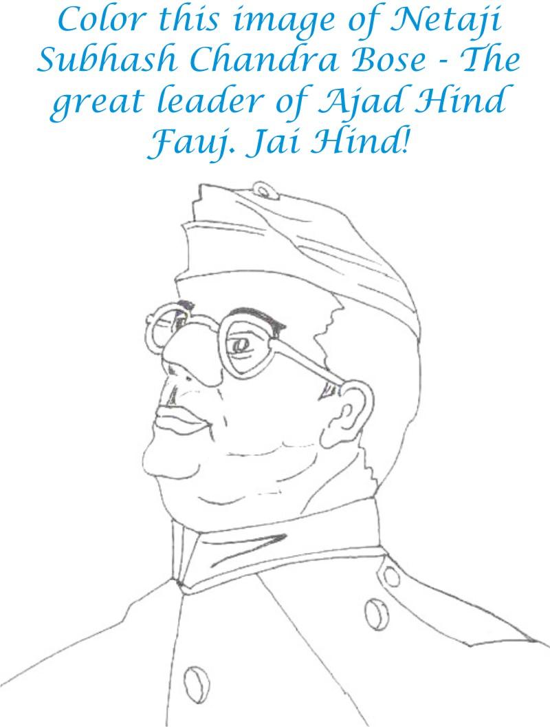 Subhash Chandra Bose Coloring page for kids