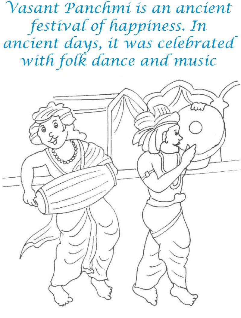 Vansant Panchmi Folk dance coloring page