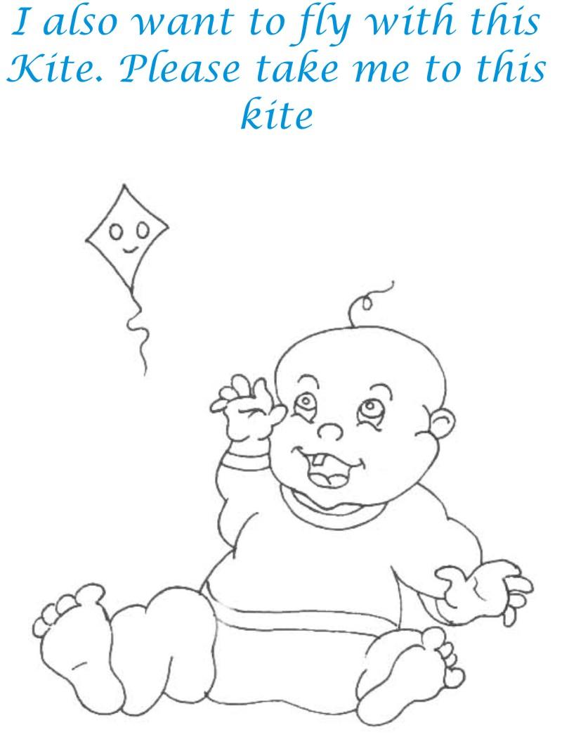 Kid demands kite coloring page for kids