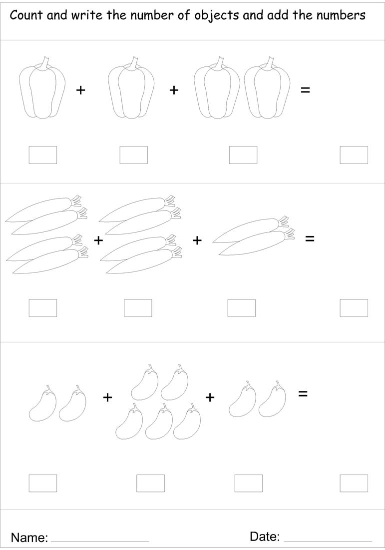 Picture addition worksheet 1