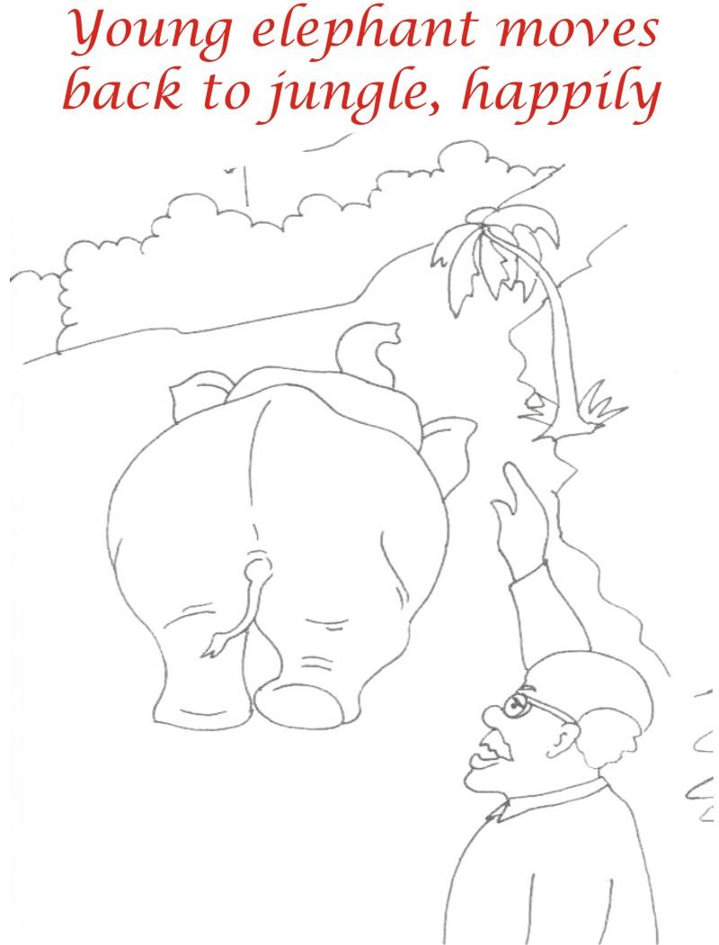Tailor sees off to Elephant coloring page for kids
