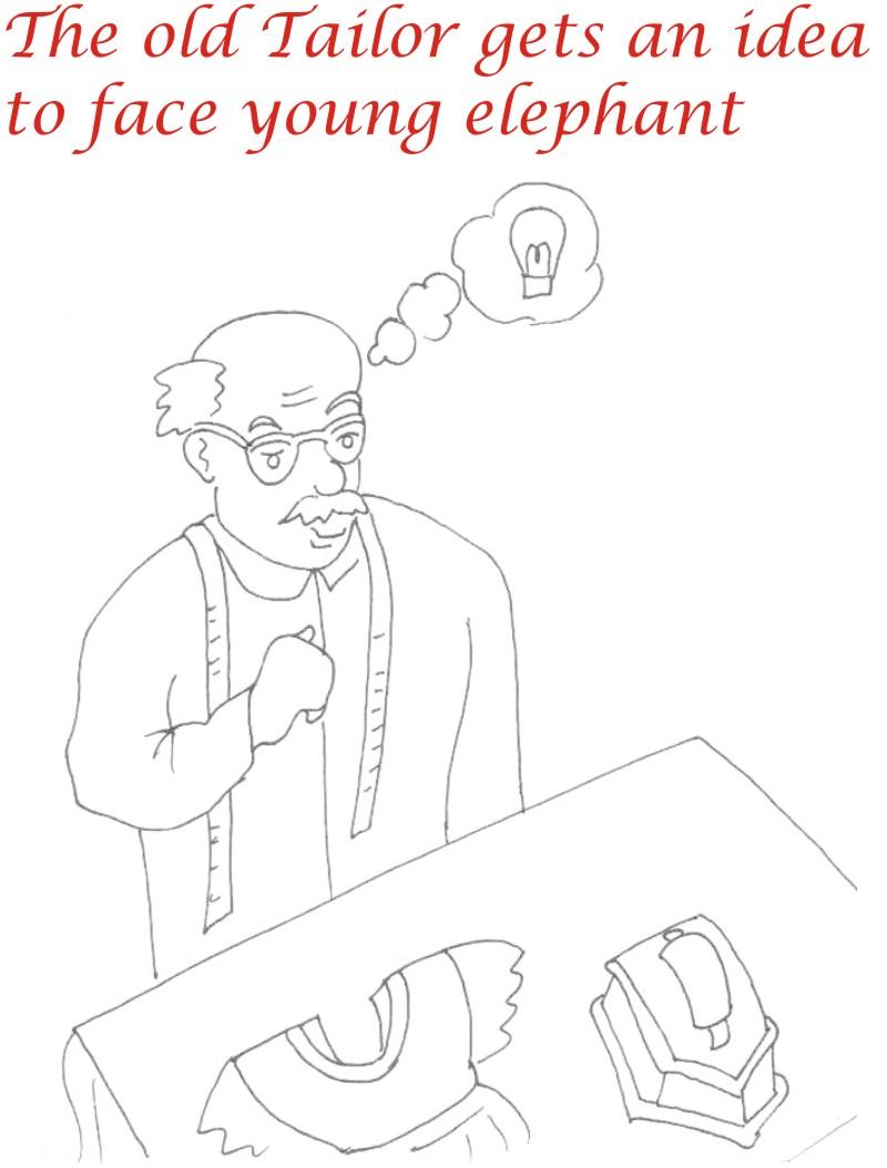 Old tailor got idea coloring page for kids