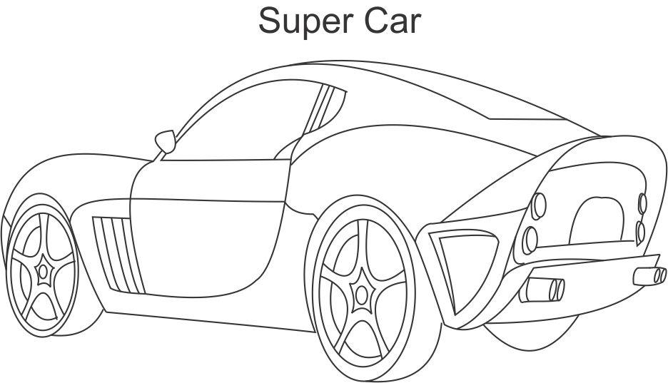Super Car 3 Coloring Printable Page For Kids