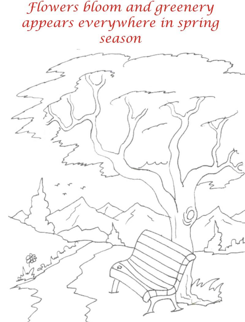 Spring season coloring printable page4 for kids