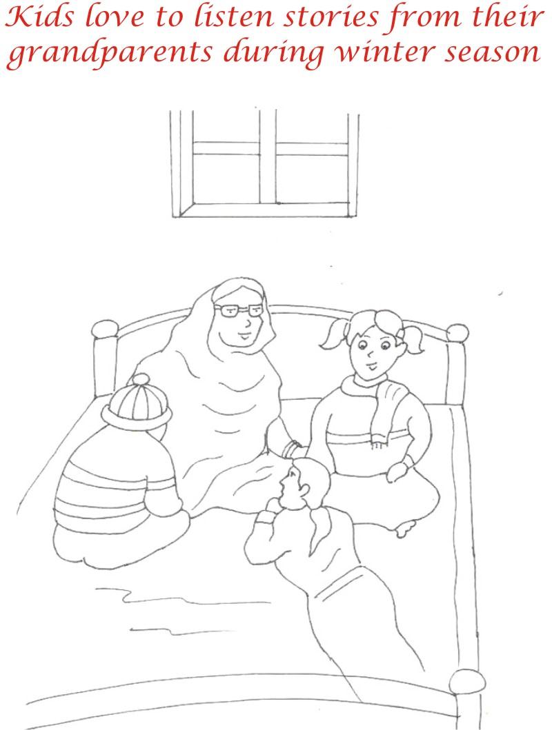 Winter season coloring printable page1 for kids