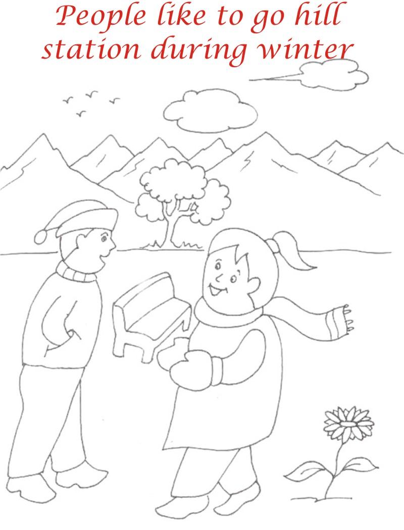 Winter season coloring printable page3 for kids