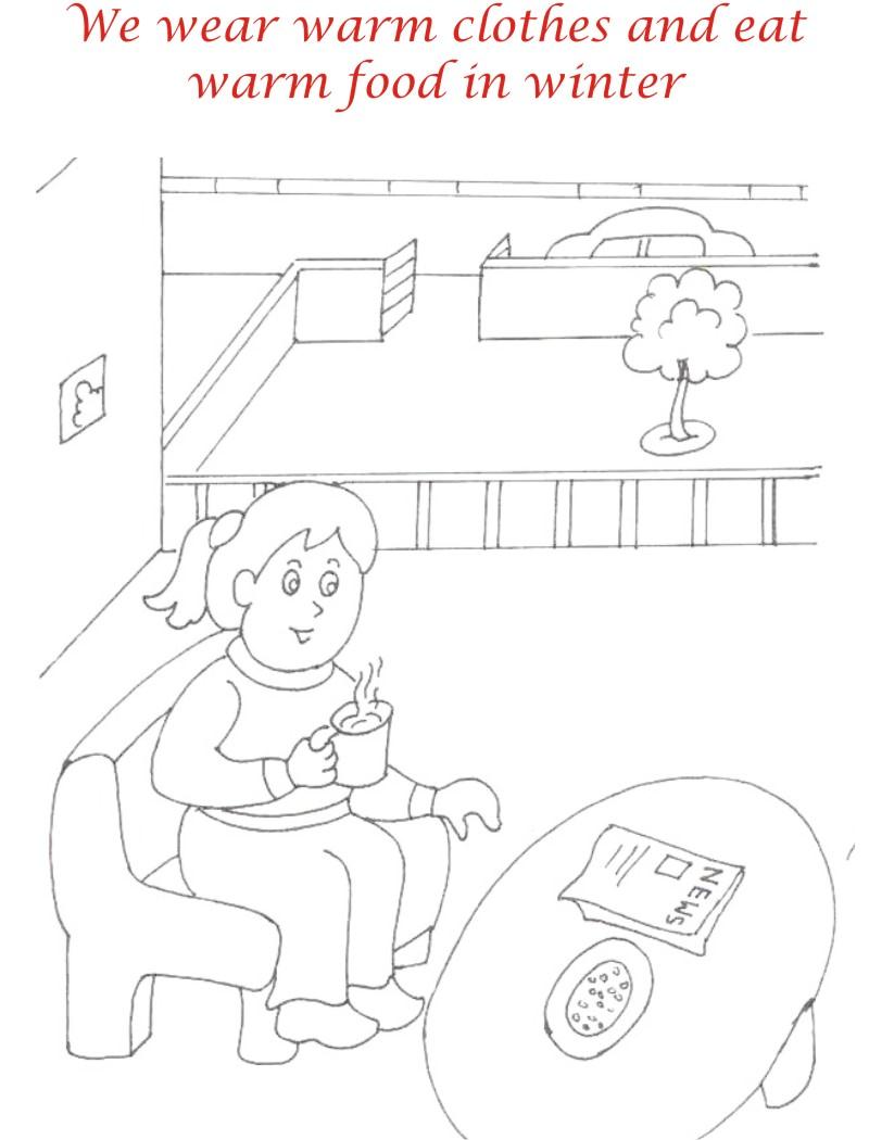 Winter season coloring printable page4 for kids