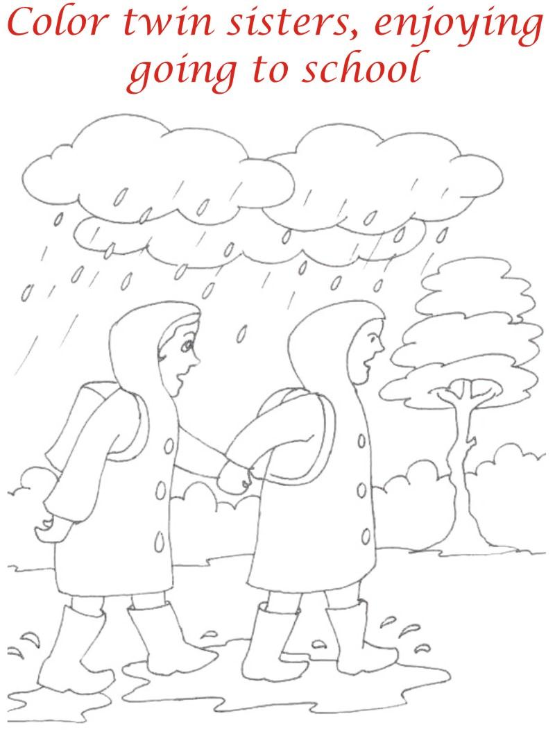 Rainy Season coloring printable page2 for kids