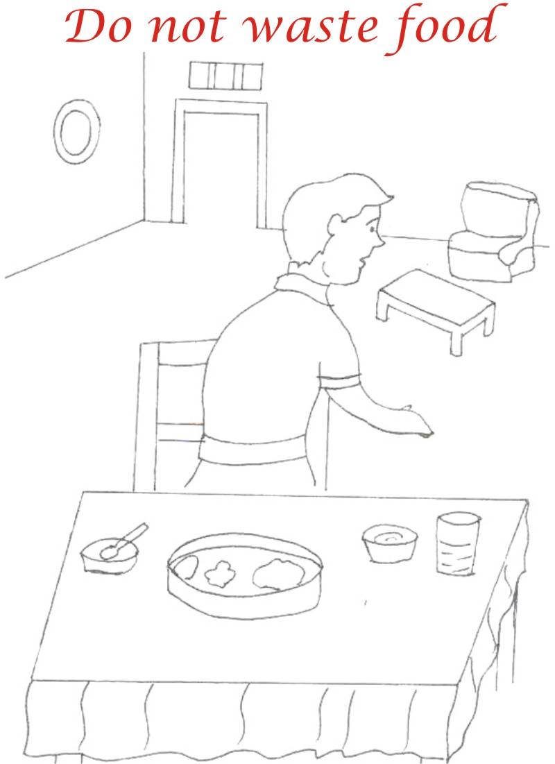 Eating manners coloring printable page 10 for kids