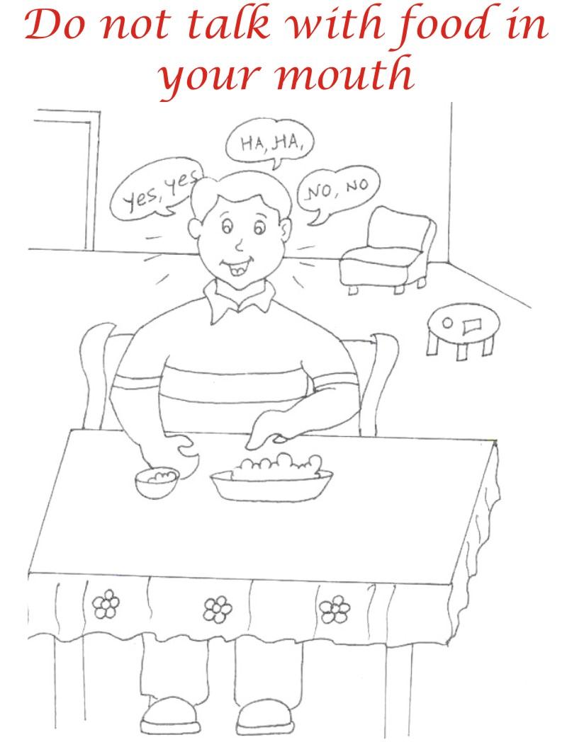 kids table manners coloring pages - photo #8