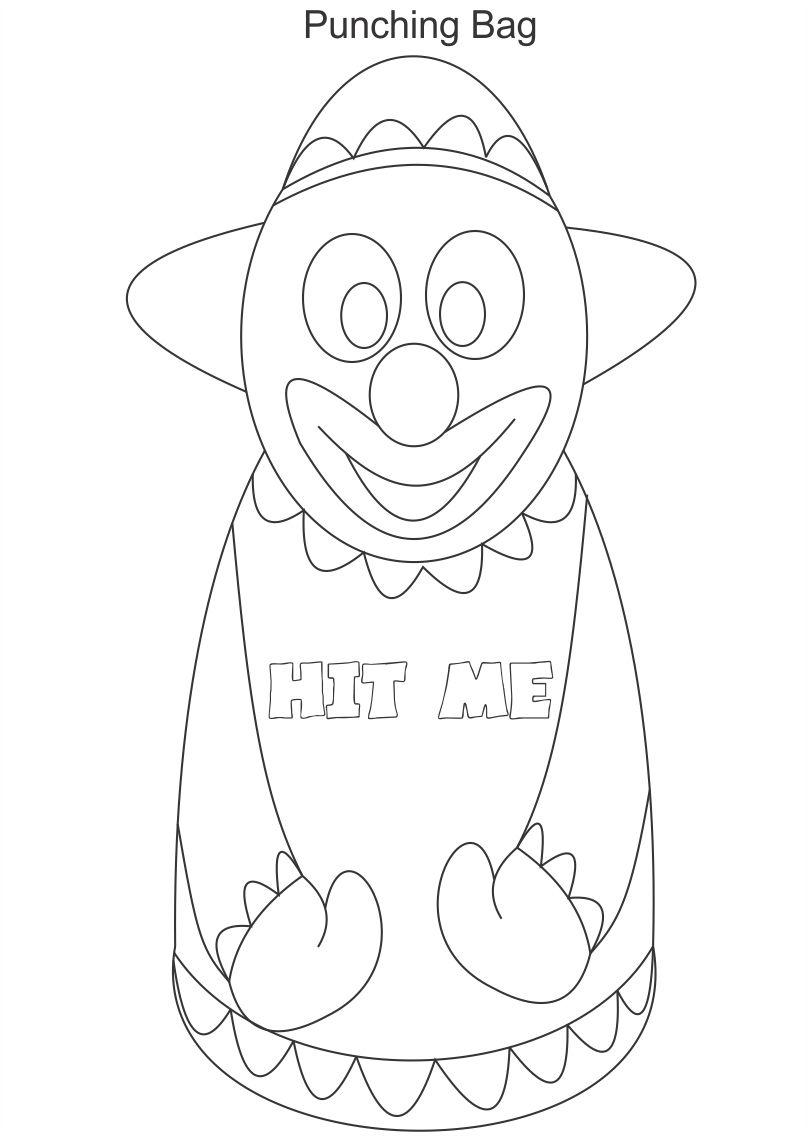 Punching bag coloring printable page for kids