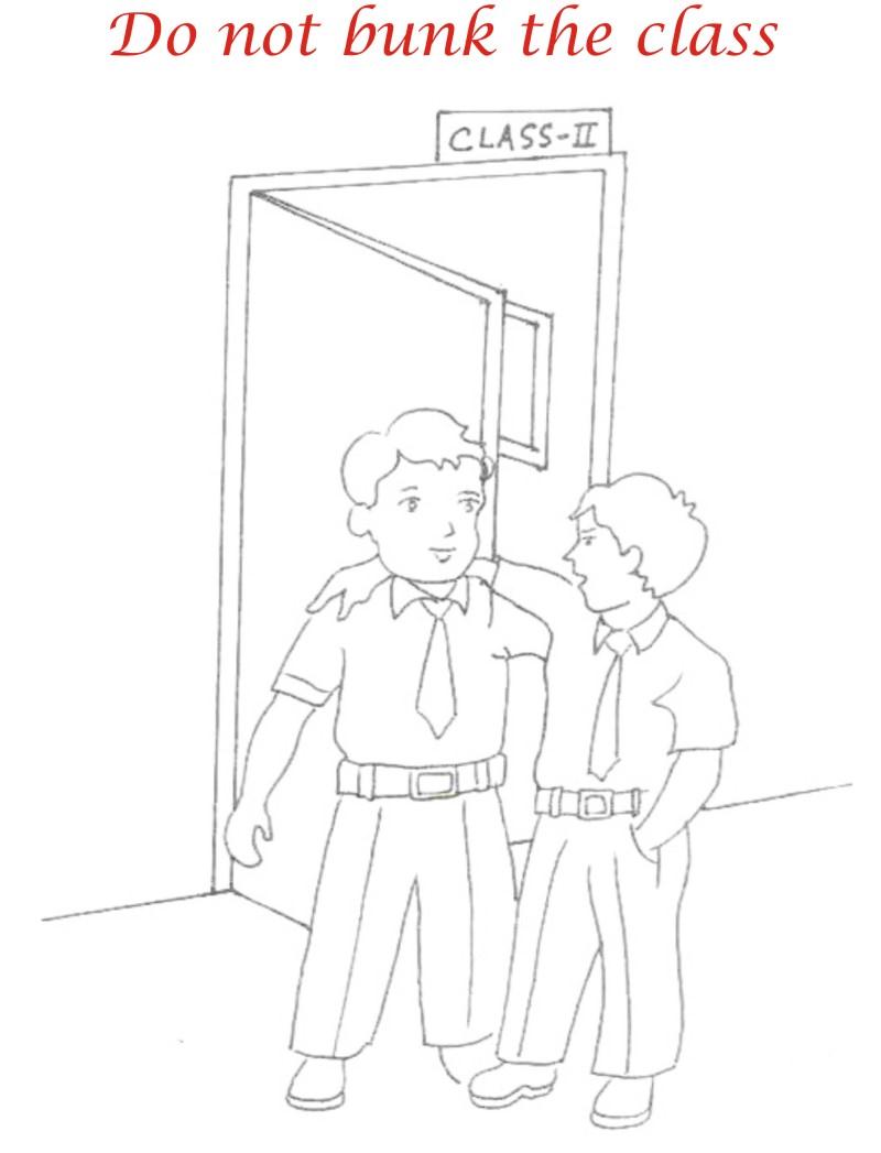 Class bunking coloring printable page for kids