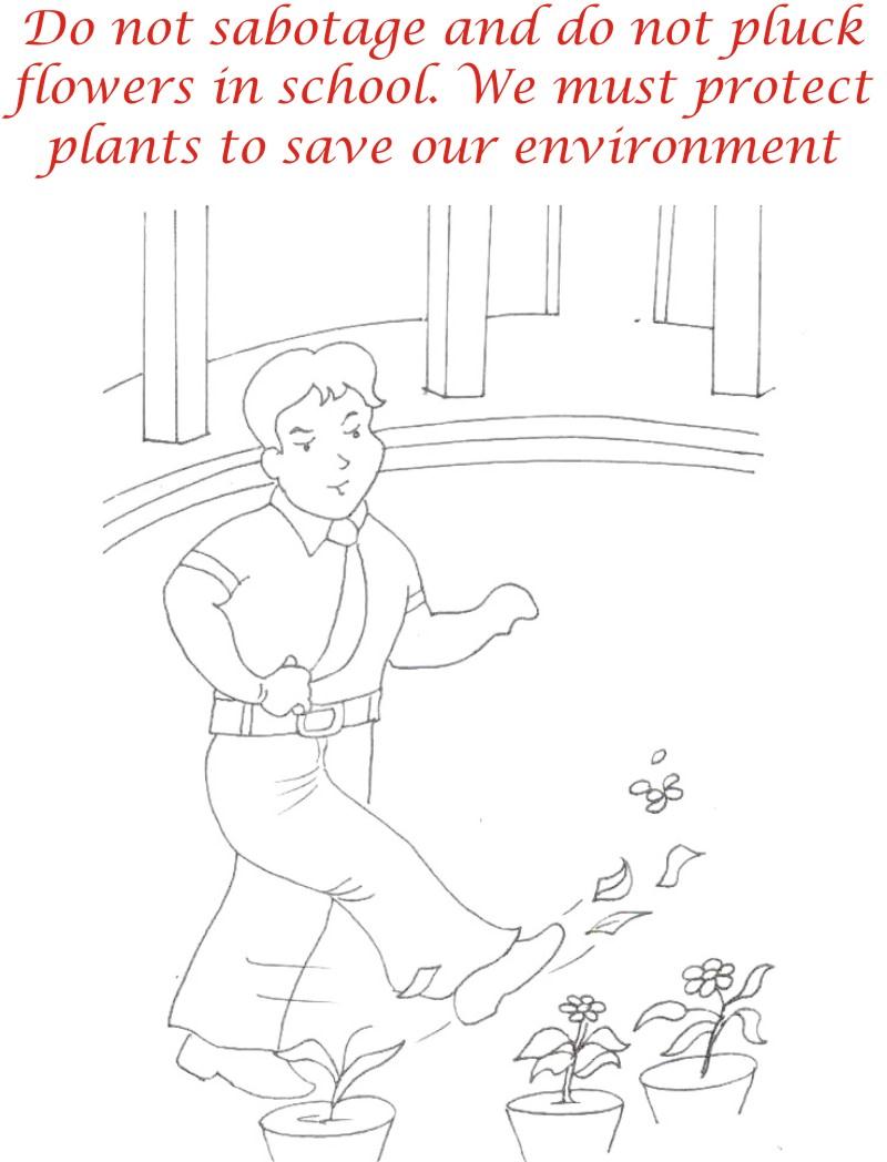 Sabotage in school coloring page for kids