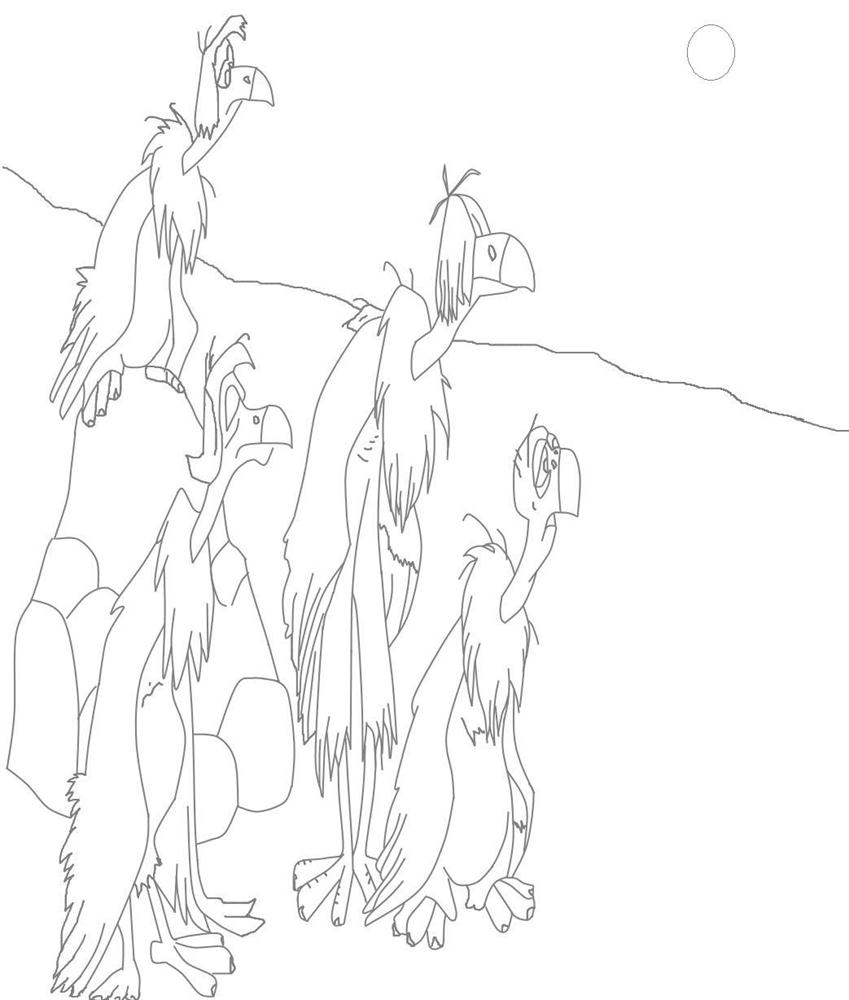 Vultures coloring printable page for kids 3309 vultures