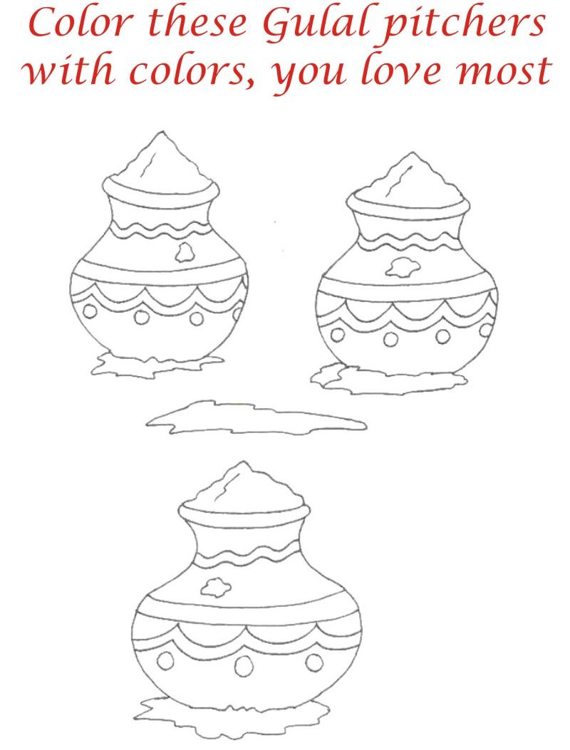 Holi coloring printable pages for kids 5