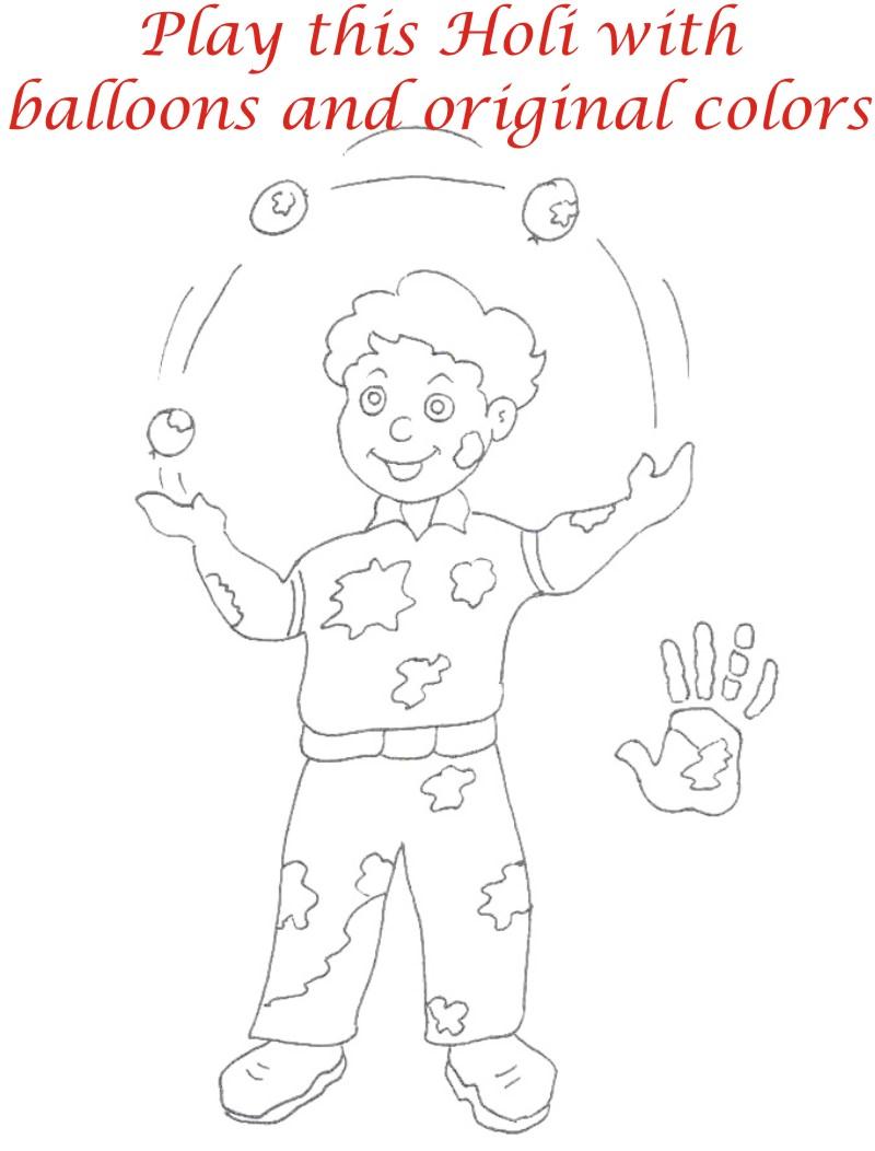 Holi coloring printable pages for kids 8