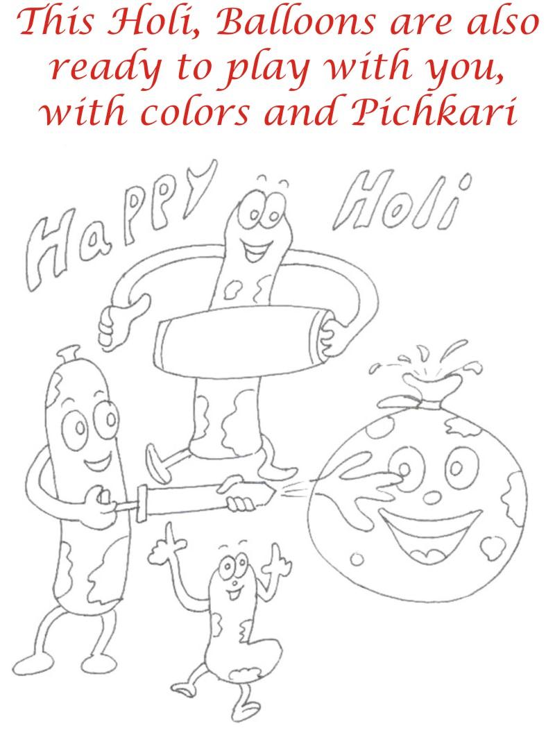 Holi coloring printable pages for kids 11