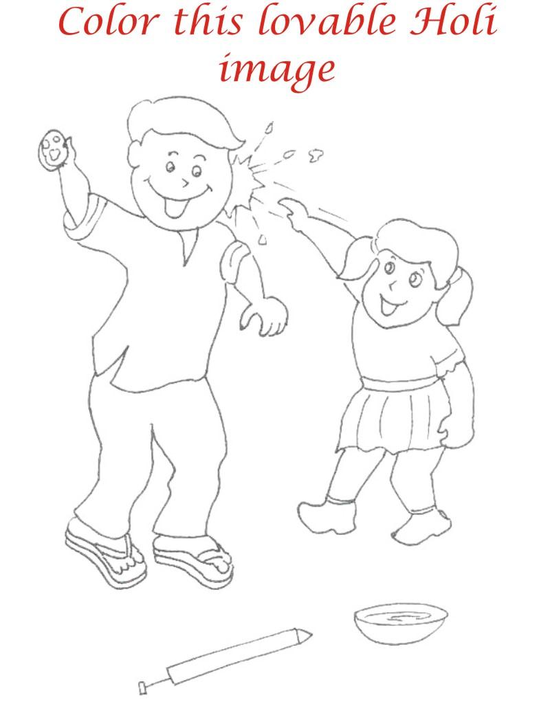 Holi coloring printable pages for kids 14