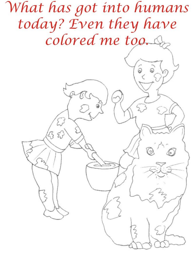 Holi coloring printable page for kids 18
