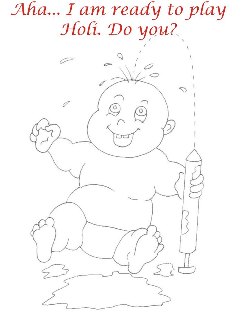 Holi coloring printable page for kids 20